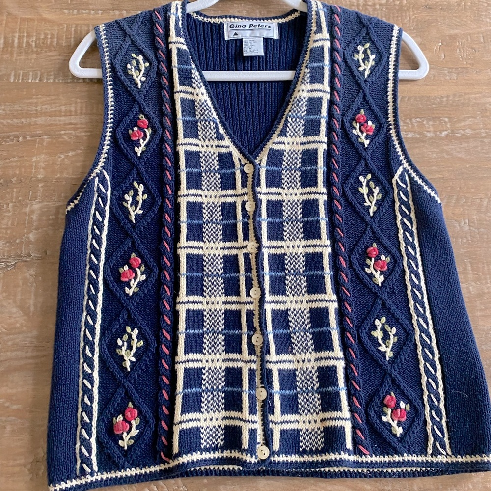 Gina Peters Flower Sweater Vest